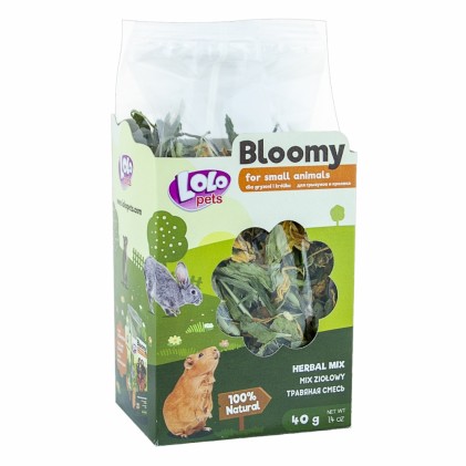 LoLo Pets Bloomy Herbal Mix Лакомства для грызунов и кроликов Травяная Смесь