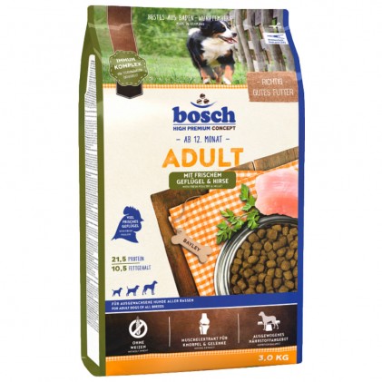 Bosch Adult Mit Frischem Geflügel & Hirse Сухой корм для взрослых собак с птицей и просом