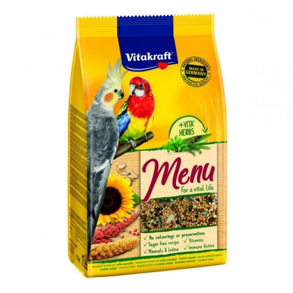 Vitakraft Menu Vital Complex для средних попугаев с медом