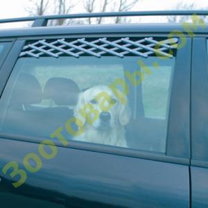 Решетка в октно автомобиля для защиты от выпрыгивания собаки