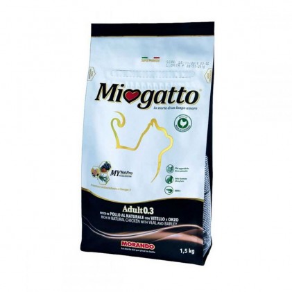 Morando Miogatto Adult 03 Сухий корм для кішок з куркою, телятиною і ячменем