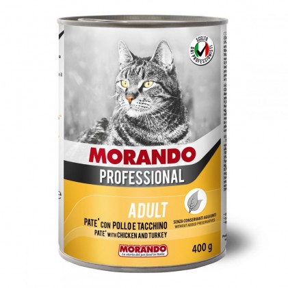 Morando Professional Adult Chicken&Turkey Консервы для кошек паштет с курицей и индейкой