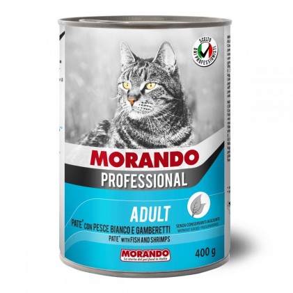 Morando Professional Adult Fish&Shrimps Консервы для кошек паштет с рыбой и креветками