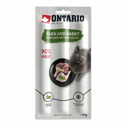 Ontario cat Sticks Duck & Rabbit Лакомства для кошек с уткой и кроликом (3 шт.)