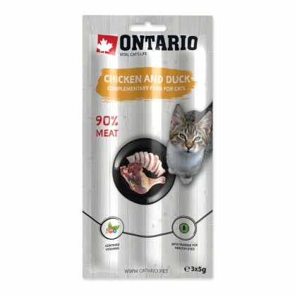 Ontario cat Sticks Chicken & Duck Лакомства для кошек с курицей и уткой (3 шт.)