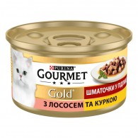 Gourmet Gold (Гурмет Голд) кусочки в соусе с лососем и цыпленком