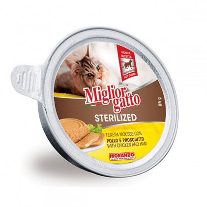 Morando Migliorgatto Sterilized Консервы для стерилизованых кошек с курицей и ветчиной
