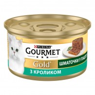 Gourmet Gold Консервы для кошек кусочки в паштете террин с кроликом