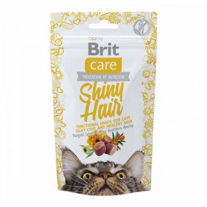 Brit Care Cat Snack Shiny Hair Лакомство для кошек с лососем