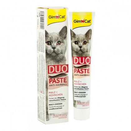 GimCat Anti-Hairball Duo-Paste Паста для виведення шерсті у кішок з куркою і солодом