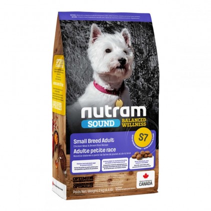 Nutram Sound Adult Small Breed S7 Холістик корм для собак малих порід з куркою і коричневим рисом