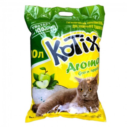 Kotix (Котикс) Силикагелевый наполнитель для кошачьего туалета с ароматом яблока