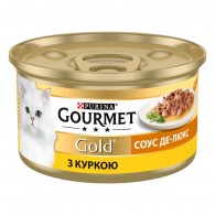 Gourmet Gold Соус Де-Люкс Консервы для кошек с курицей
