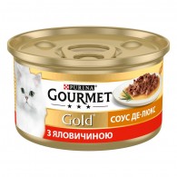 Gourmet Gold Соус Де-Люкс Консервы для кошек с говядиной