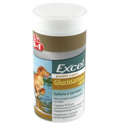 8in1 Excel Joint Care GLUCOSAMINE + MSM Харчова добавка з глюкозаміном, МСМ і вітаміном С