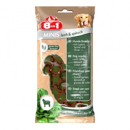 8in1 MINIS Lamb and Spinach Лакомства для собак с ягненком и шпинатом