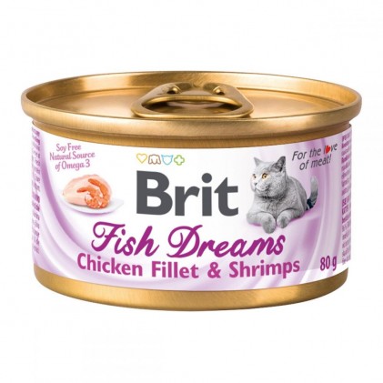 Brit Fish Dreams Chicken Fillet & Shimps Консервы для кошек с курицей и креветками
