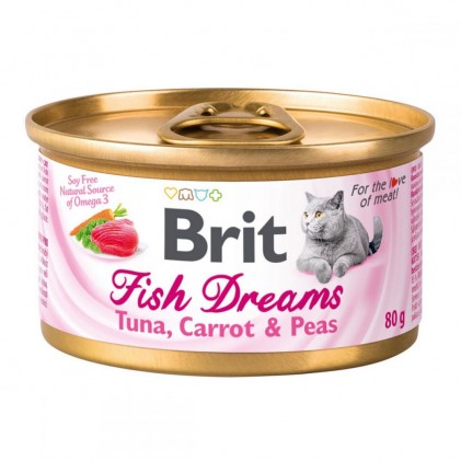 Brit Fish Dreams Tuna, Milk & Peas Консерви для кішок з тунцем, морквою і горохом
