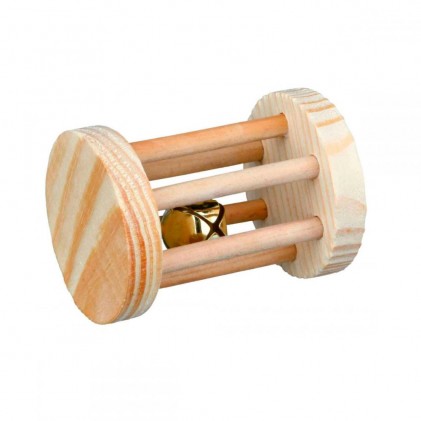 Trixie Игрушка для грызунов деревянный барабан с колокольчиком