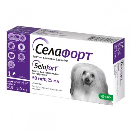 Selafort Селафорт Спот-он краплі для собак від 2,6 до 5 кг
