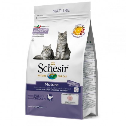 Schesir Cat Mature Cухой монопротеиновый корм для кошек старше 7 лет