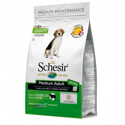 Schesir Dog Medium Adult Lamb Сухий монопротеїновий корм для собак середніх порід з ягням