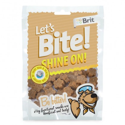 Brit Let’s Bite Shine Лакомства для собак с лососем для поддержки шерсти и кожи