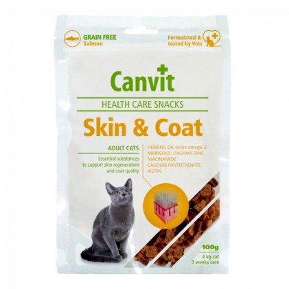 Canvit Skin & Coat Snack Ласощі для шкіри та шерсті кішок