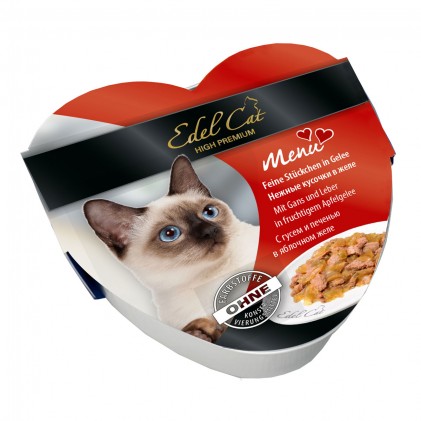 Edel Cat Menu Консерви для кішок з гусаком і печінкою в яблучному желе