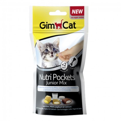 GimСat Nutri Pockets Junior Mix Ласощі для кошенят з сиром, молоком і кальцієм