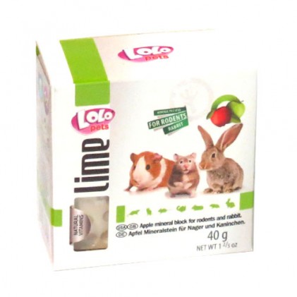 LoLo Pets lime for RODENTS Мінеральний камінь з ЯБЛУКОМ для гризунів і кроликів