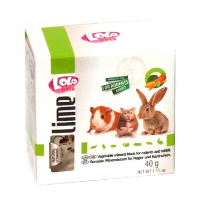 LoLo Pets lime for RODENTS Мінеральний камінь з ОВОЧАМИ для гризунів і кроликів