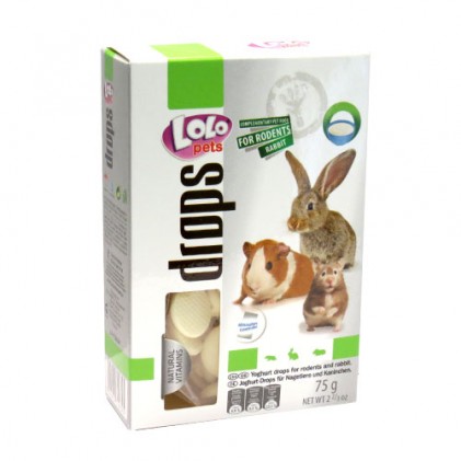 Lolo Pets Drops for RODENTS Дропсы с йогуртом для грызунов и кролика