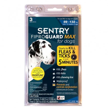 Sentry FiproGuard Max (ФипроГард Макс) капли для собак весом от 40 до 60 кг (пипетка 4,02 мл)