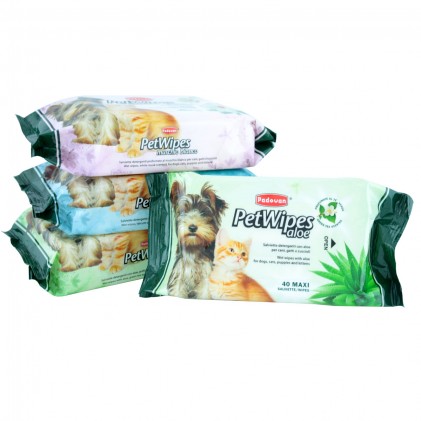 Padovan Pet Wipes aloe Влажные салфетки для собак и кошек с алоэ вера и ароматом зеленого чая