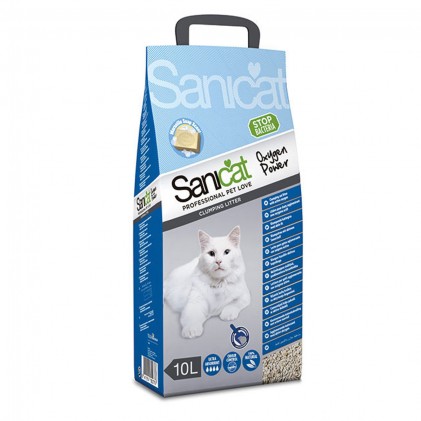 Sanicat Oxygen Power Грудкуючий наповнювач для котячого туалету з ароматом марсельського мила
