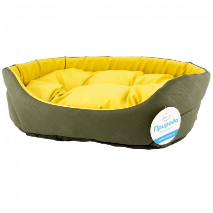 Лежак для собак ТМ Природа (Омега) хаки/желтый