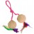 Игрушка для кошек Trixie 4501 Мячики на шнурке с перьями (4,5 см)