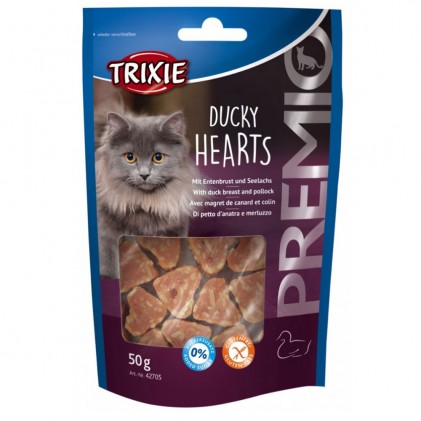 Ласощі для кішок Trixie 42705 Premio Ducky Hearts з качиними грудками і сайдой