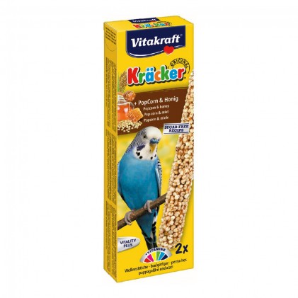 Vitakraft Kracker Лакомства для волнистых попугаев с попкорном и медом